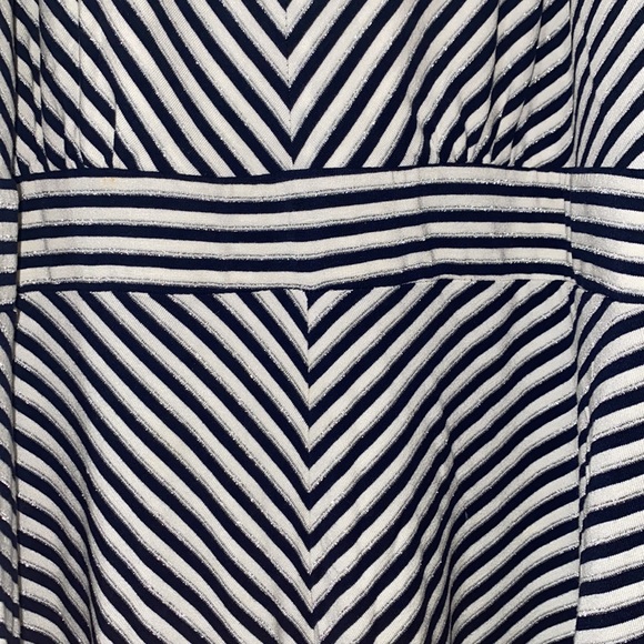 INC Navy And Silver Stripped Mini Dress - LARGE - Picture 4 of 5